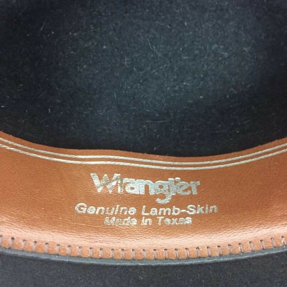 WRANGLER | Lambskin Mens Cowboy Western Hat Black - Picture 8 of 8